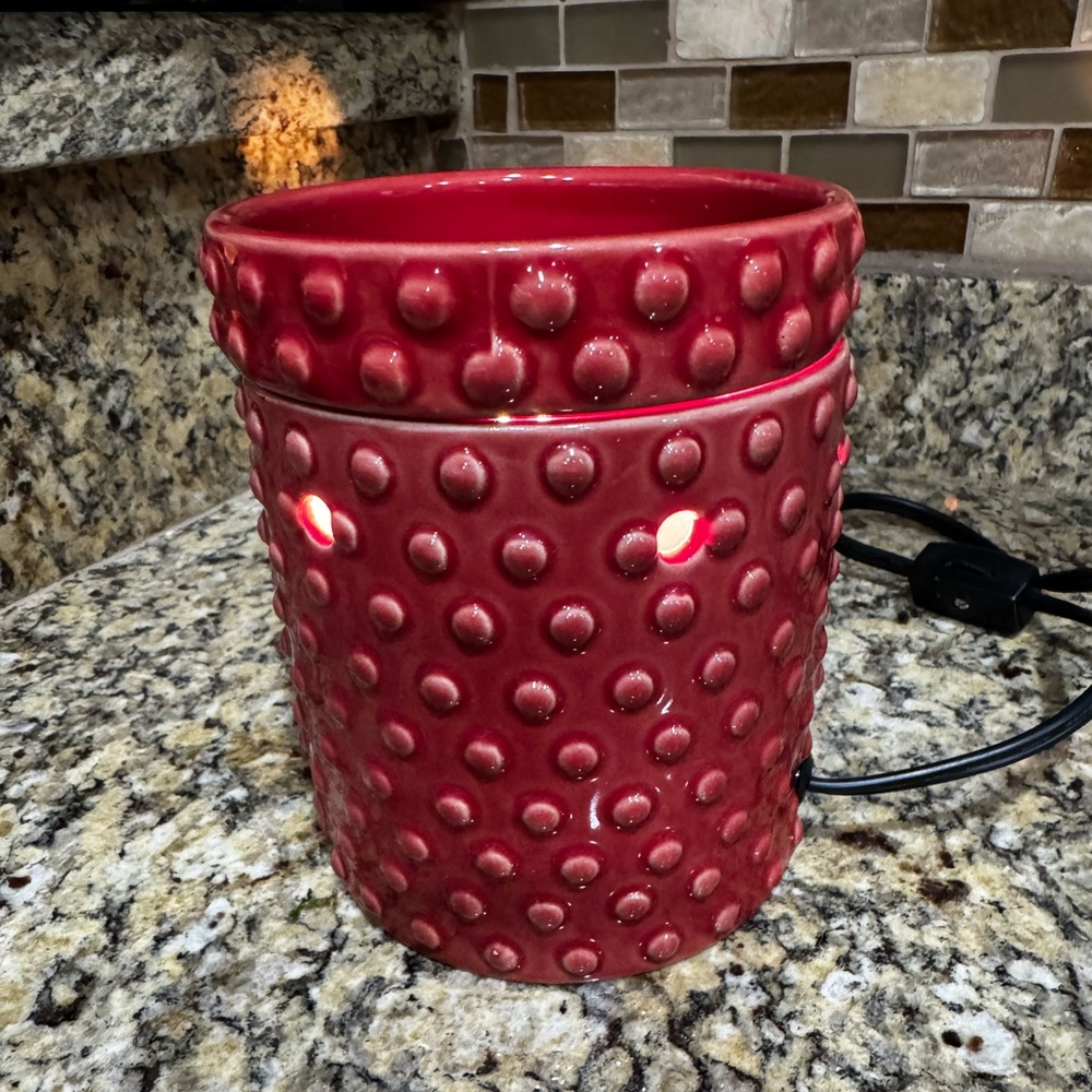 Full size wax warmer orange red color dotted design